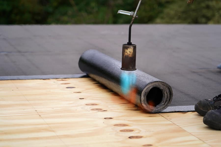 Flat roof with new upstands and trims