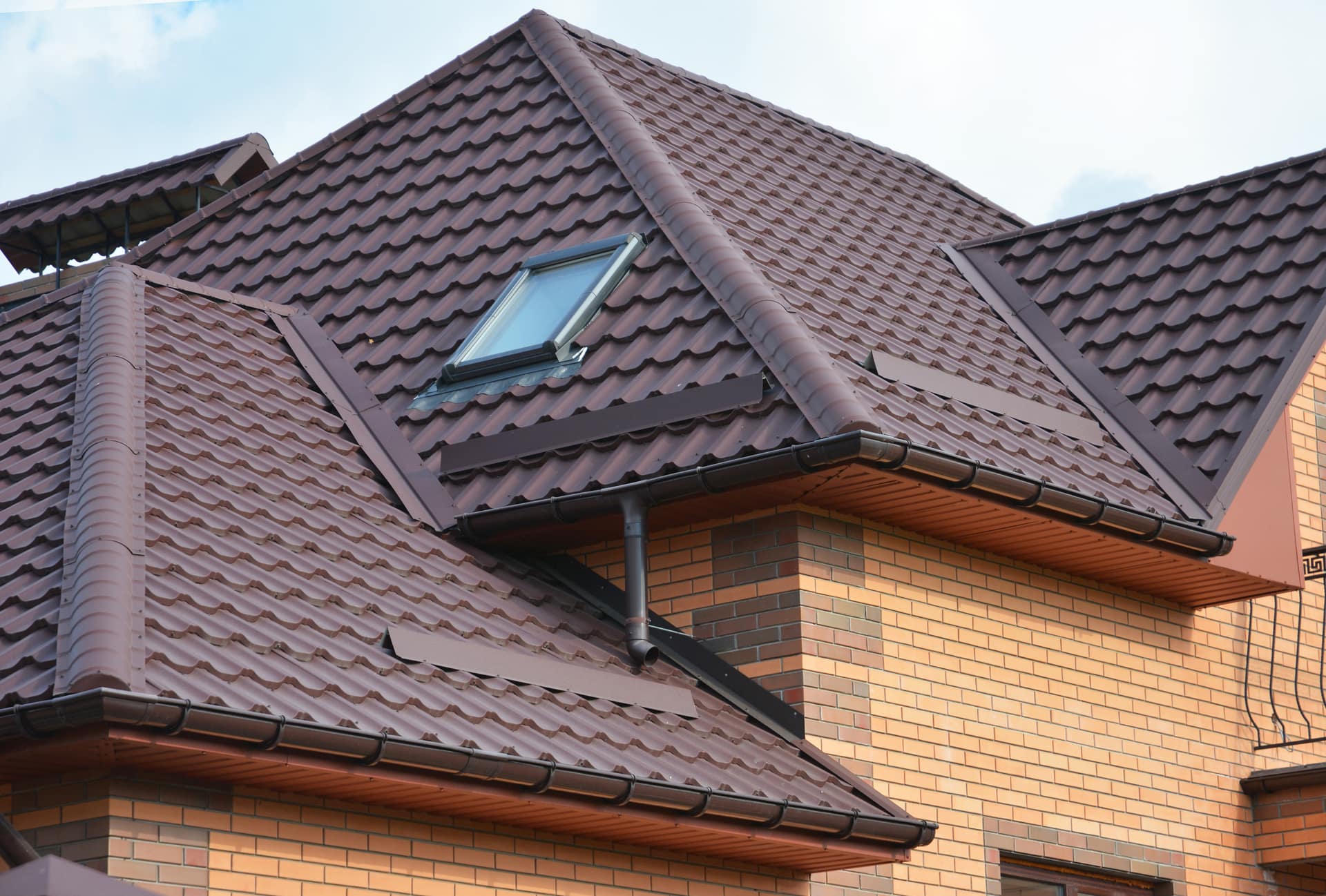 Detail of slate roof and leadwork